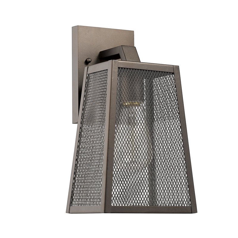 Lanterne murale d'extérieur à 1 ampoule Charlene, 14,5" H x 8" W x 7,5" D, Bronze huilé