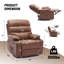 Fauteuil inclinable ergonomique en cuir PU avec massage et chauffage, dossier et repose-pieds réglables, pour adultes et enfants.-1631317355