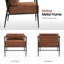 Chaises d'appoint modernes, fauteuil avec coussin rembourré, chaises longues en tissu Leathaire-491448252