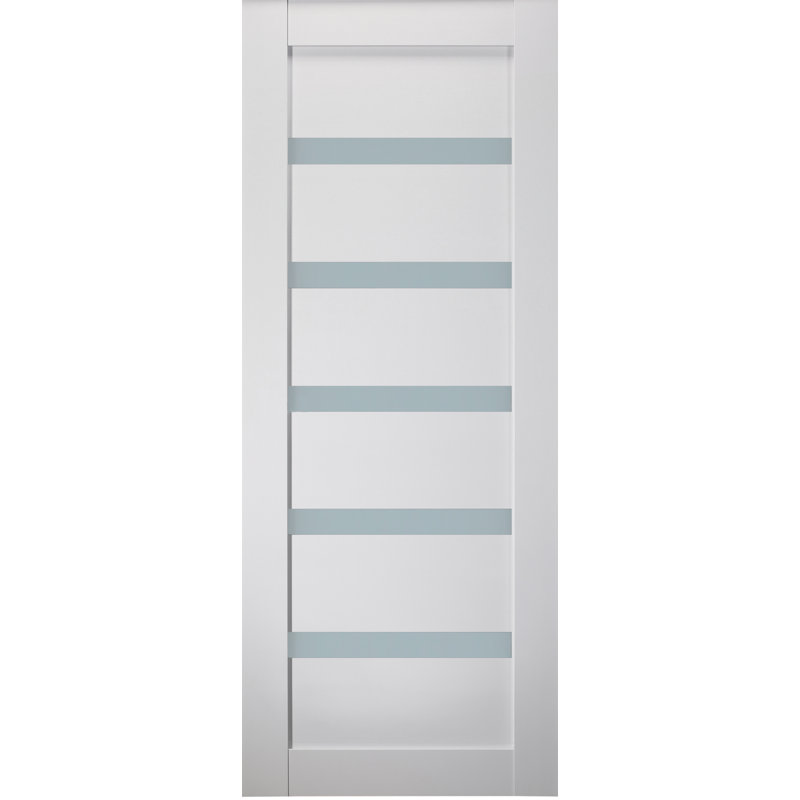 Bianco Noble Frosted Glass and Pine Modern Interior Door