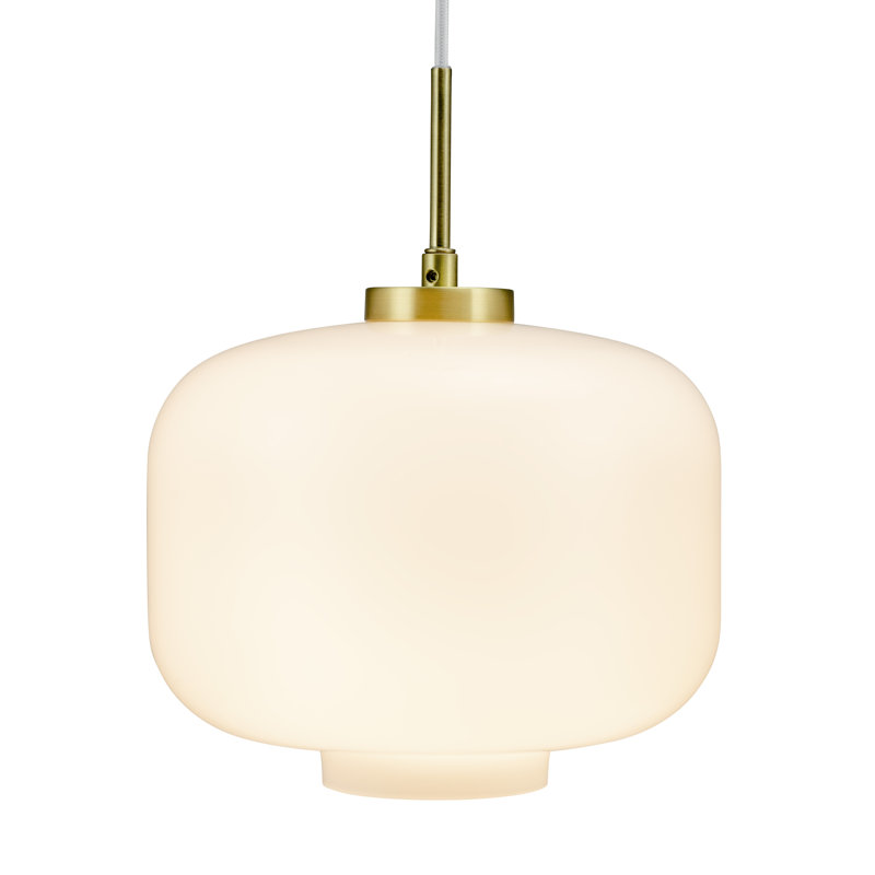 1 - Light Brown/White Schoolhouse Pendant