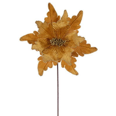 Tige de poinsettia en velours de luxe 13 po x 20 po Il comprend trois pièces par sac.