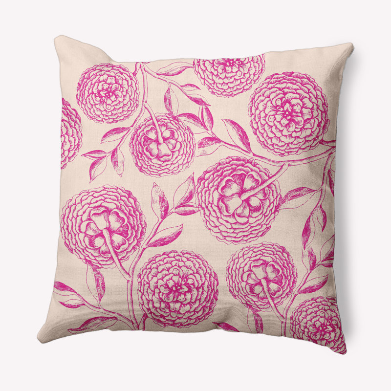 Coussin décoratif fleurs antiques, 26 po x 26 po, Orchidée