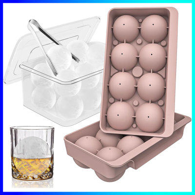 Premium Jumbo Round Ice Cube Molds For Whiskey – 2.5 Inch 6 Balls Large Slow-Melting Silicone Trays, Perfect For Bourbon, Scotch & Cocktails – Easy Fill, Crack-Free Release, Ideal For Home Bars, Gifts & Entertaining (Set Of 2)