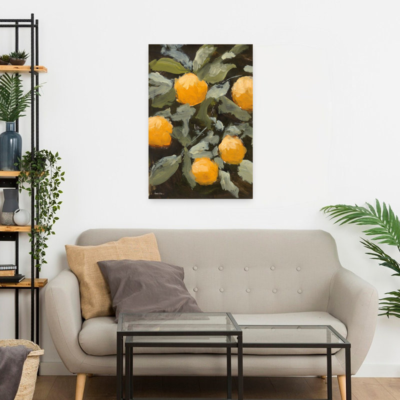 Rétro, agrume, rustique, vibrant, fruit abstrait, art naturel, H 24 po x l 16 po
