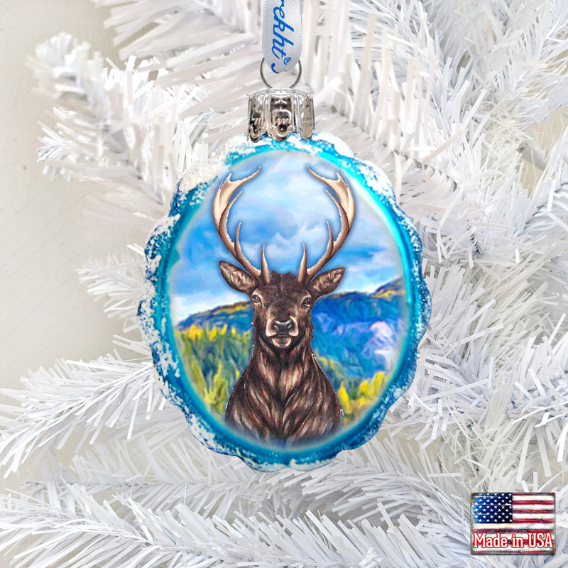 Ornement en forme de fêtes en verre cerf Keepsake