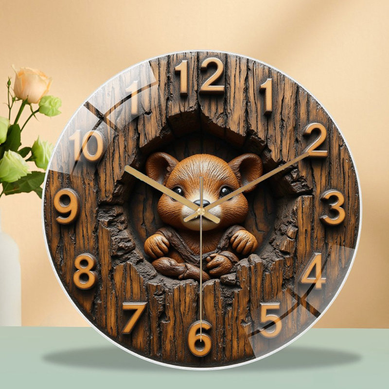 Horloge murale en bois 12 po
