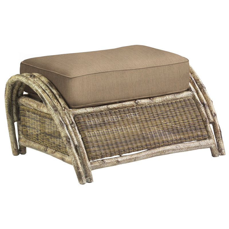 Repose-pieds d'extérieur avec coussin River Run, Toile Sunbrella® beige chiné