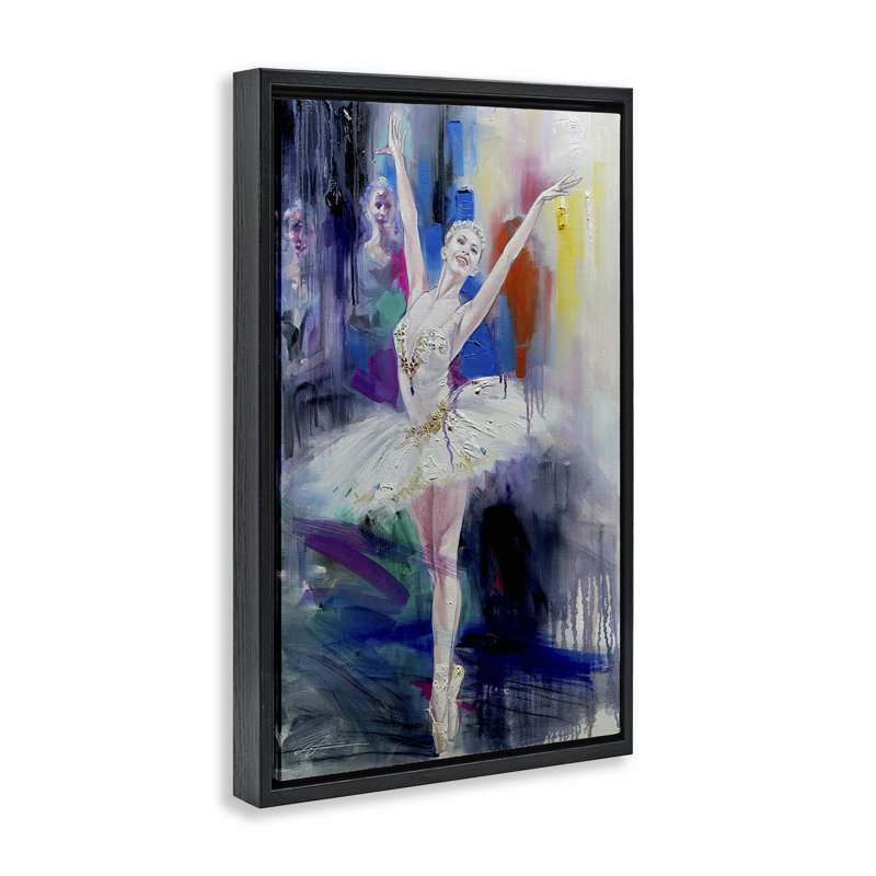 Cadre flottant Bold Ballerina Abstraction, design par Lucille Lee, H 25 po x l 17 po, Cadre flottant noir de jais