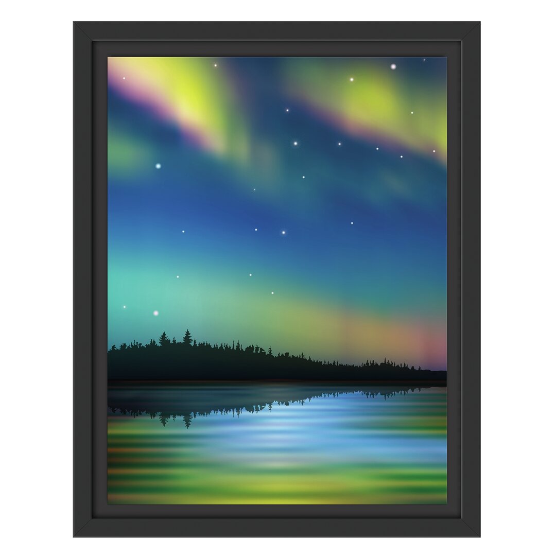 Gerahmtes Wandbild Polarlichter in Alaska