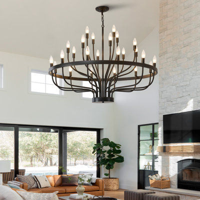 Industrial Candle-Style Tiered Chandelier