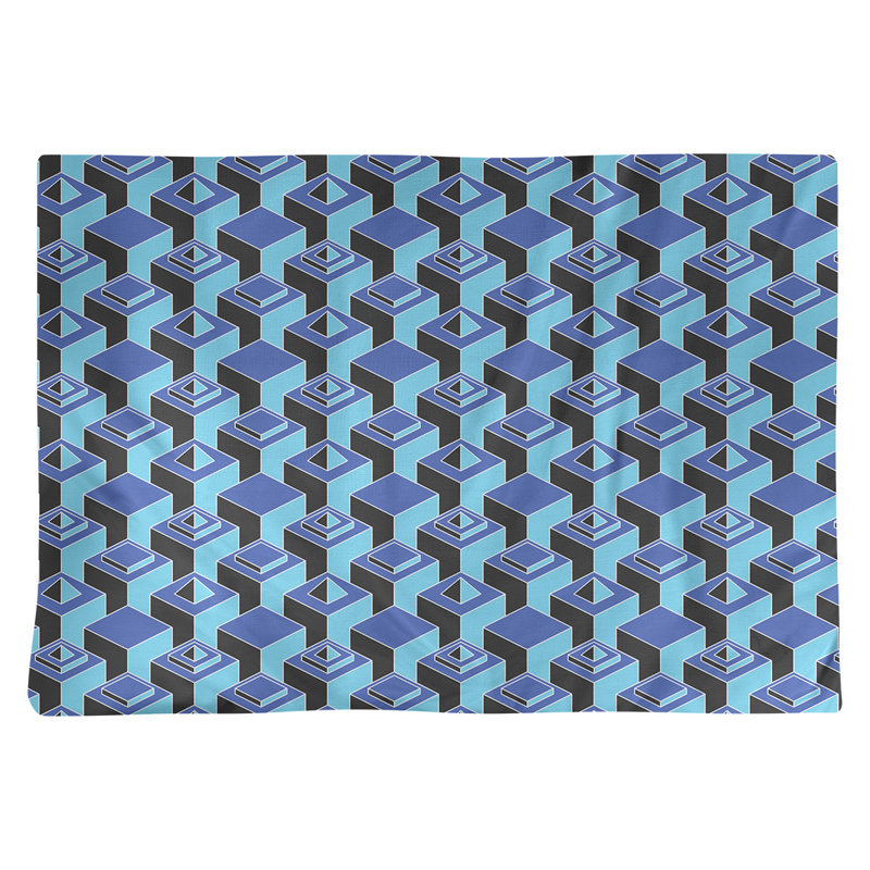 Napperon classique en coton 18 po Skyscraper, Bleu / bleu sarcelle, polyester