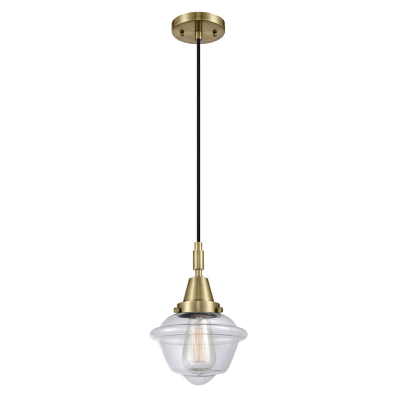 Downtown Urban - Caden Grourke - Mini-luminaire suspendu à cordon 1 lumière de 7 po - Finition chrome poli - Abat-jour transparent