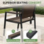 Ensemble repas 7 pièces pour patio avec trou pour parasol-131298529-131298530