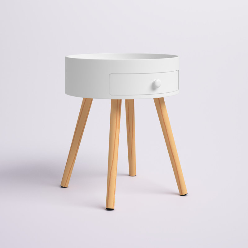 Knighten 1 - Drawer Nightstand, (Natural/White)