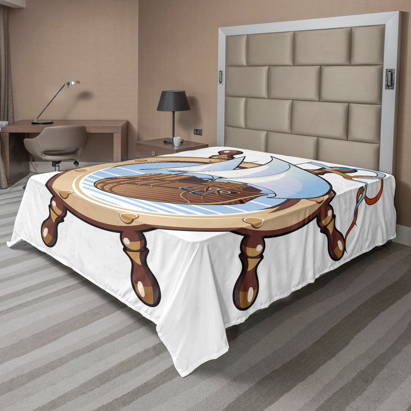 Drap de dessus de bateau Ambesonne, Drap plat pour très grand lit californien