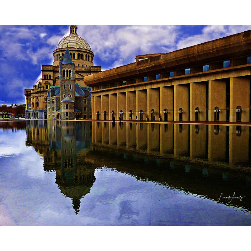 Museum Of Fie Arts And Christian Science Church Print by Leonard Askowitz