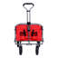 Chariot pliable pliable avec roulettes et porte-boissons pour l'extérieur