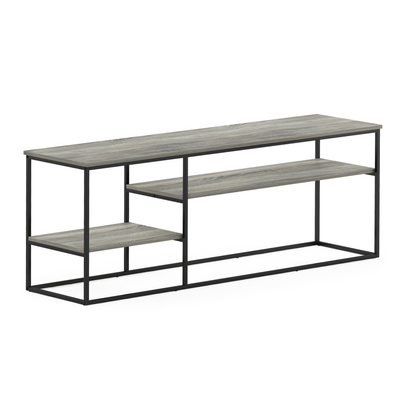 TV Stand for TVs, French Oak Gray/Black, 21.9" H x 60" W x 16" D