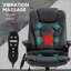 Fauteuil de massage à haut dossier avec vibration à 6 points HOMcom Chauffage lombaire | Inclinaison 120 ° | Cuir PU noir