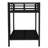 Twin Xl Over Twin Xl Metal Bunk Bed For Teens And Adults,space-saving/noise Reduced/no Box Spring Needed, Black-1231929262-1231929263