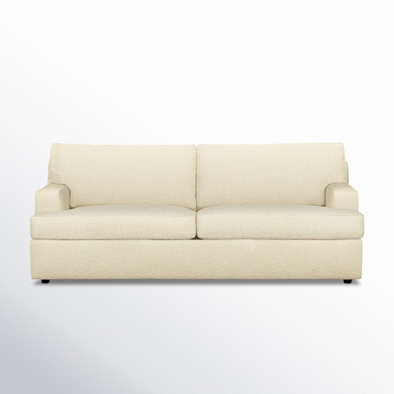 Cleo 84" Upholstered Custom Sofa, Davis Pearl Performance Bouclé
