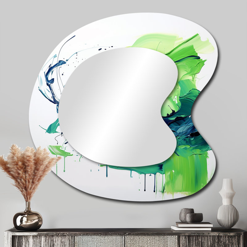 Evlynn vert et bleu surréel charme tourbillonnant II, 33 po x 33 po