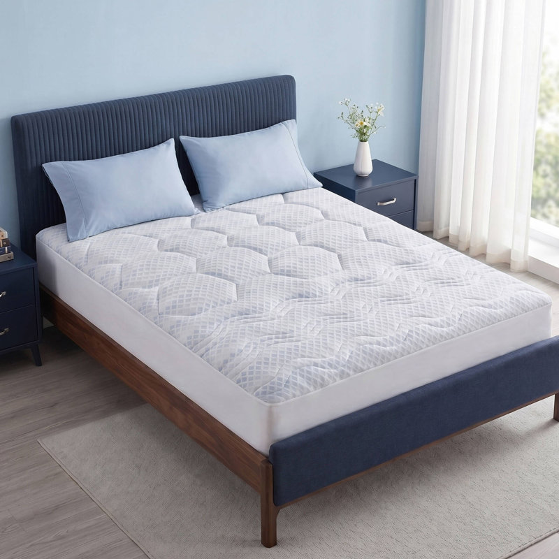 Protège-matelas rafraîchissant 1 pièce à 3 zones avec jupe à poches profondes, California King