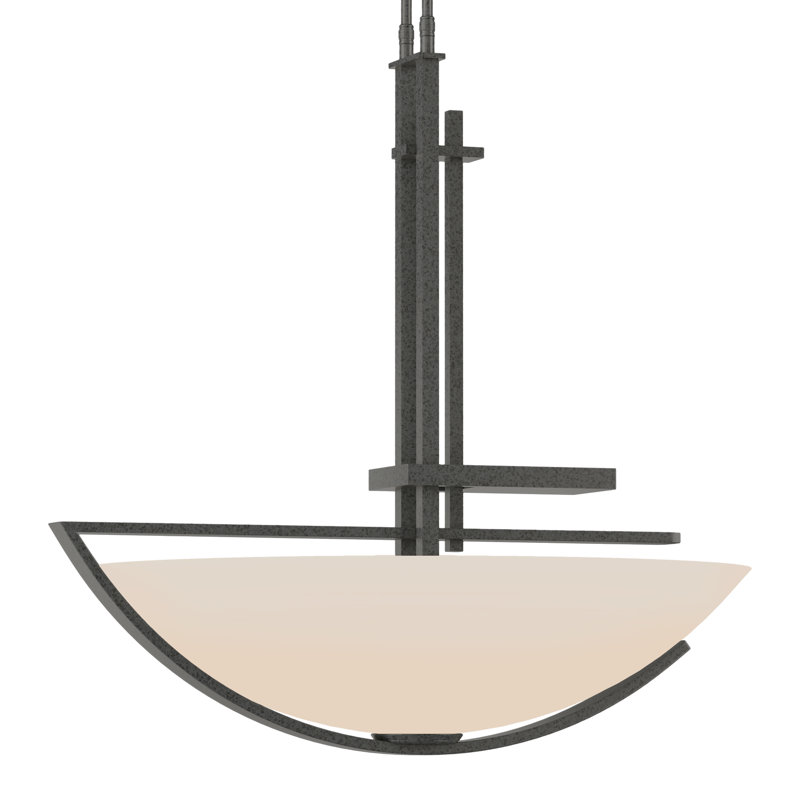 Ondrian 3 - Light Unique/Statement Bowl Pendant, Natural Iron, Opal