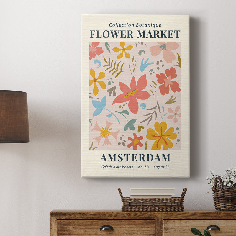 Motif floral rétro Cxxix, H 27 po x l 18 po