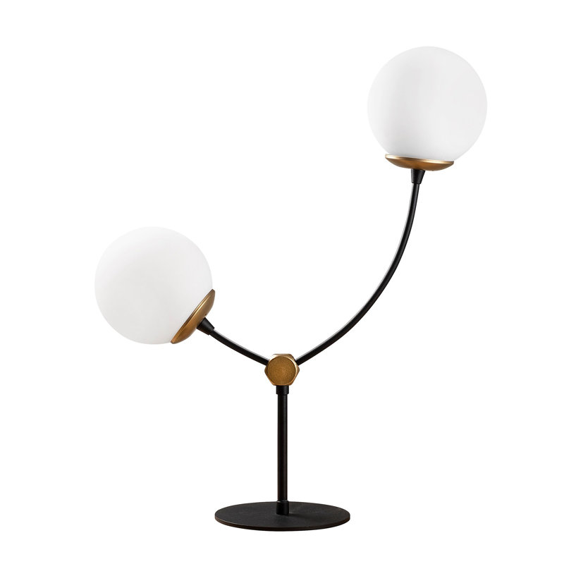 Lampe de bureau Chamond, Noir / blanc