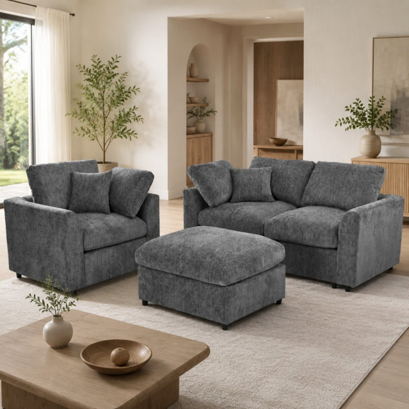 Ensemble de canapé modulaire 3 pièces, Grey