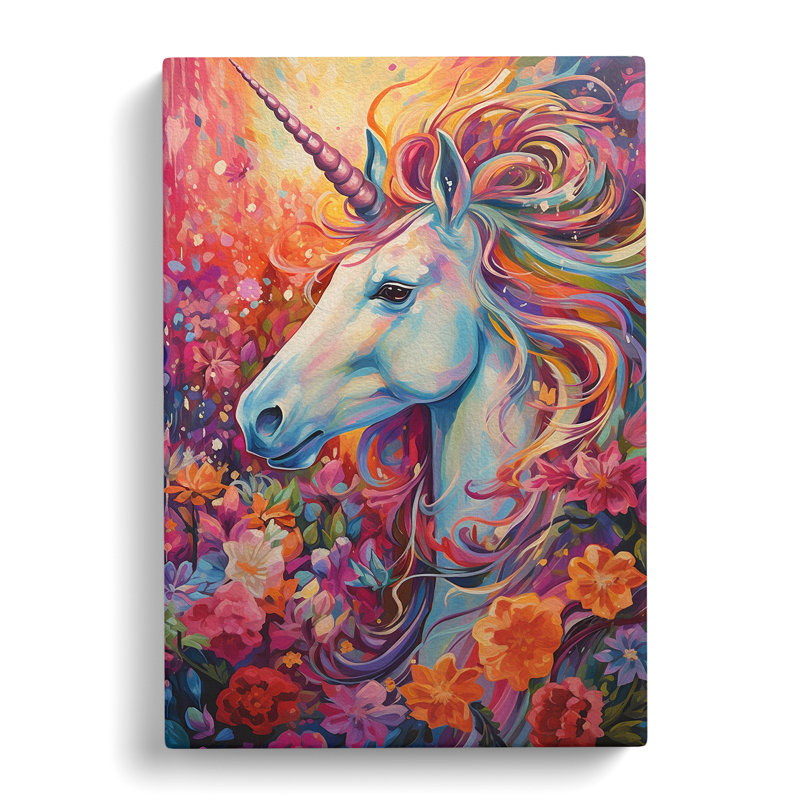 Unicorn Expressionism Art - Wrapped Canvas, 76cm H x 50cm W x 3cm D