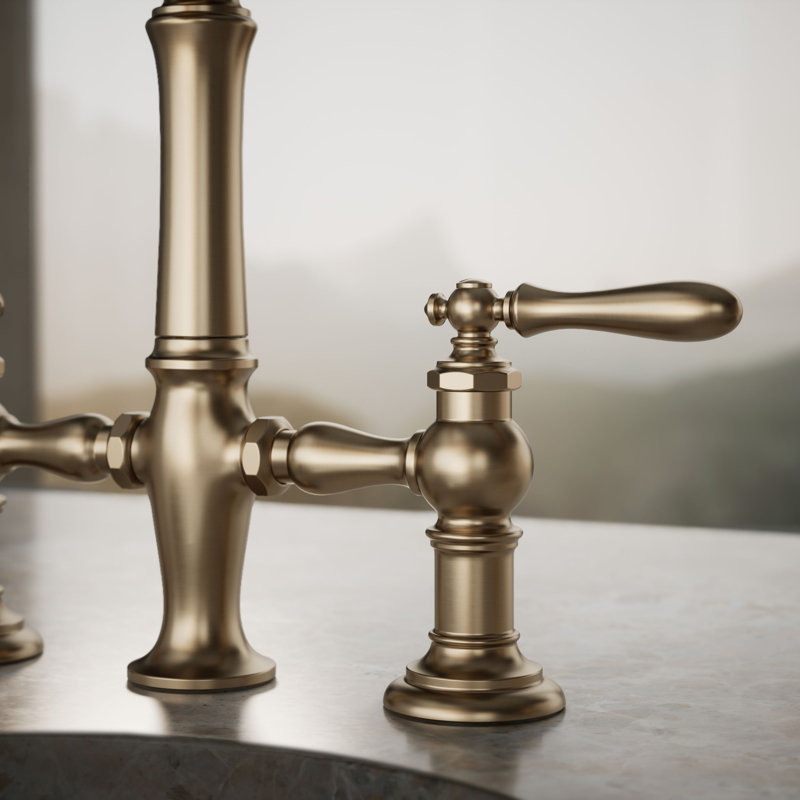 Artifacts® Bridge Faucet with Side Spray, Lever Handle, Vibrant Brushed Bronze