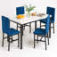 Ensemble de table et chaises de salle à manger en faux marbre pour 4-919602150