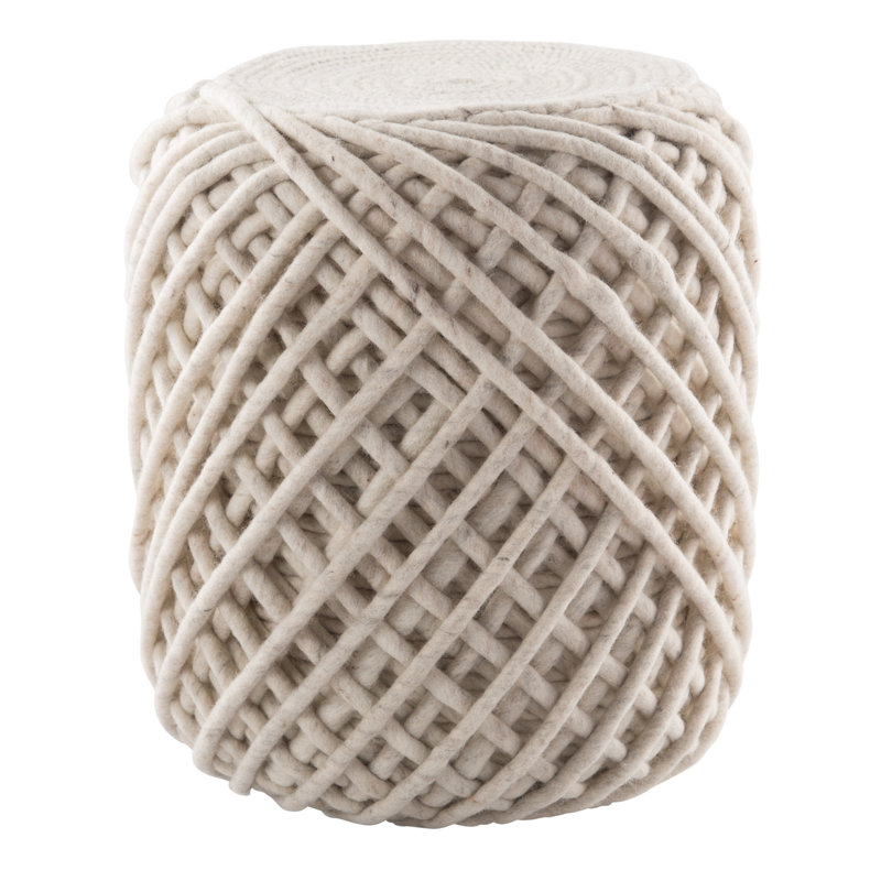 Repose-pieds rond 16 po Aubree, Gris clair / Blanc