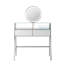 Console de meuble-lavabo à miroir argenté avec lumières et miroir, 2 tiroirs spacieux, tablette ouverte, espace de chargement dans la chambre à coucher, lumières de coiffeuse 33,9 po