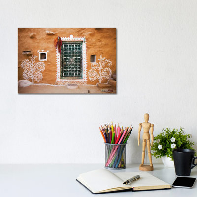 India, Rajasthan, Traditional Desert House Exterior. by Jaynes Gallery - Wrapped Canvas Painting
