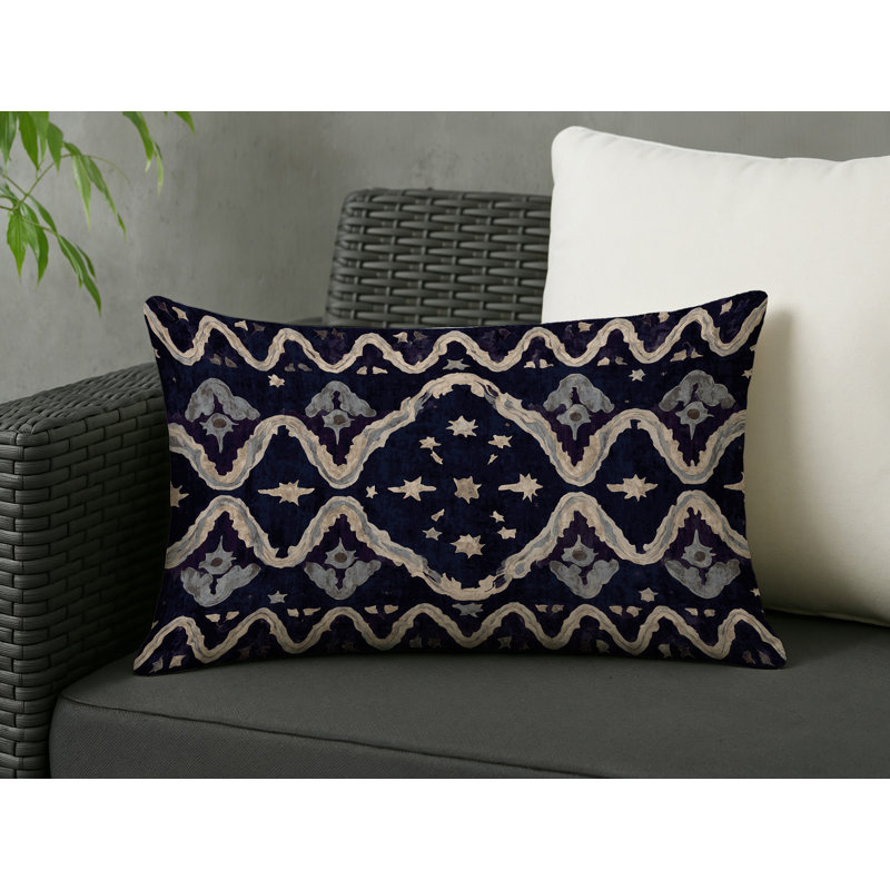 Coussin décoratif intérieur et extérieur Modern, Géométrique gris 2, Rectangle H 18 po x l 25 po