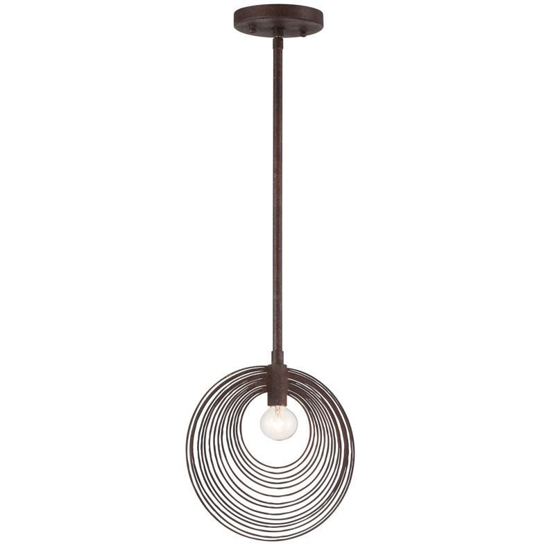 Luminaire suspendu géométrique 1 lumière Gagarin, Bronze forgé, H 11 po x l 10 po x P 2,3 po