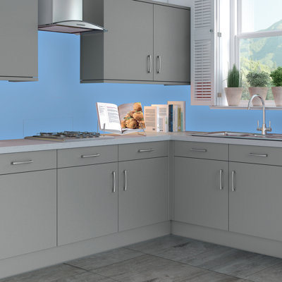 35.4" x 96" Tin Backsplash in Light Blue