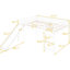 Lit mezzanine double en bois massif avec glissade en pin blanc solidement soutenu - offrant durabilité et style