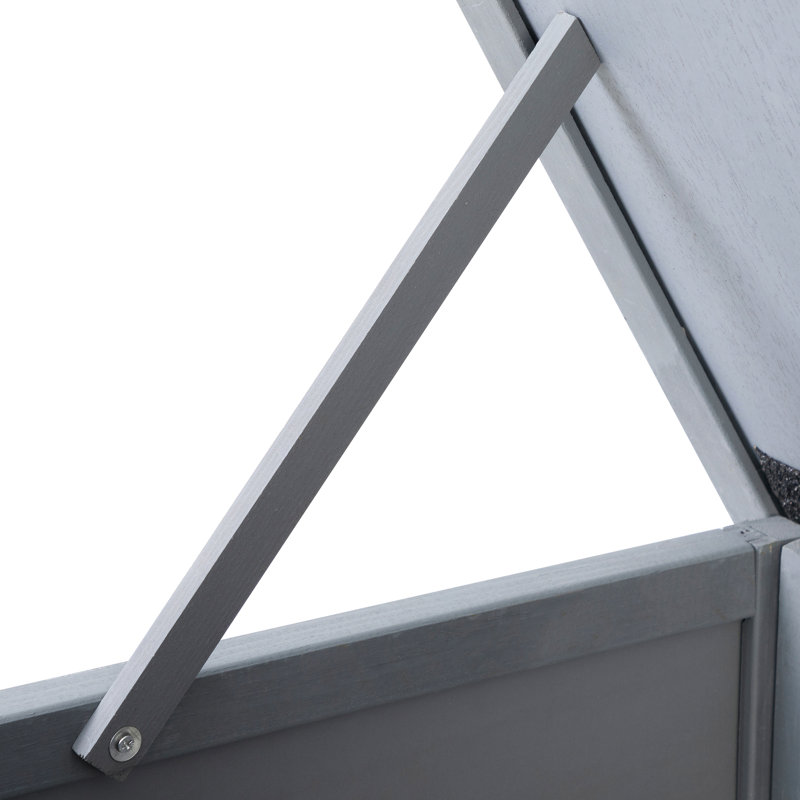 Lapin extérieur avec deux activités spacieuses, une salle de repos confortable, une housse de protection en PC pour le blocage, un entretien hygiénique du plateau coulissant, des rampes et des entrées en filet sécurisées, des motifs colorés gris sur 2 étages