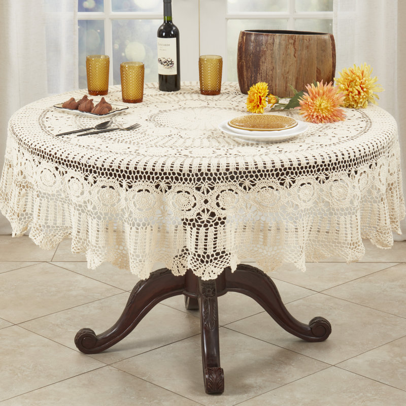 Cavaillon Lace Tablecloth, Ecru, 45" L x 45" W