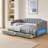 Adjustable Linen Upholstered Daybed With Twin XL Expansion, Storage Drawers & LED Features-1965659309