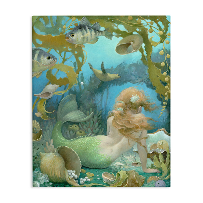 Mer de bijoux, toile de sirène, par Christina P. Wyatt, H 20 po x l 16 po