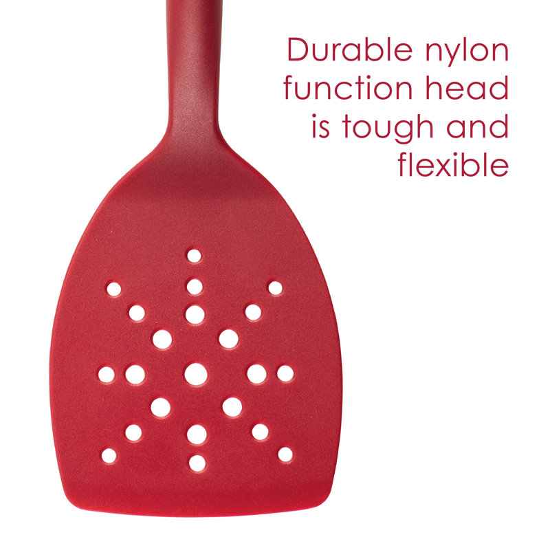 Red 6-Piece Nonstick Nylon Kitchen Utensil Set