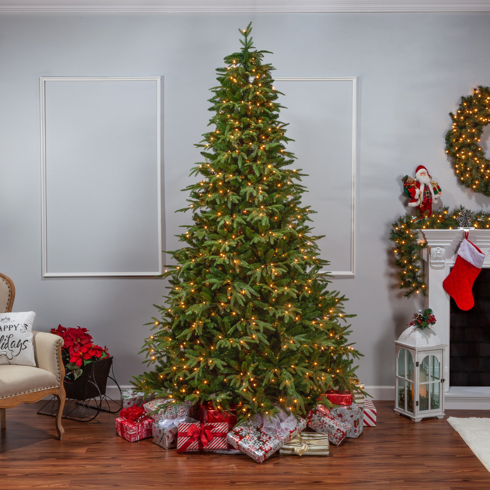 9' Pre-Lit Fir Christmas Tree, 9' H