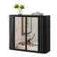 Armoire de salle de bain avec 2 portes en miroir, compartiment ouvert, cadre, noir antique, design contemporain, miroir de rangement de 8,2 po de largeur et tablette, moderne Mid-Century, profondeur de 27,71 po, largeur-1344852455