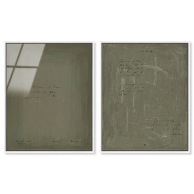 Olive Notes Set High-Gloss Frameless Acrylic Glass Wall Art Abstract Print by Oliver Gal, Ready to Hang, 16 x 20